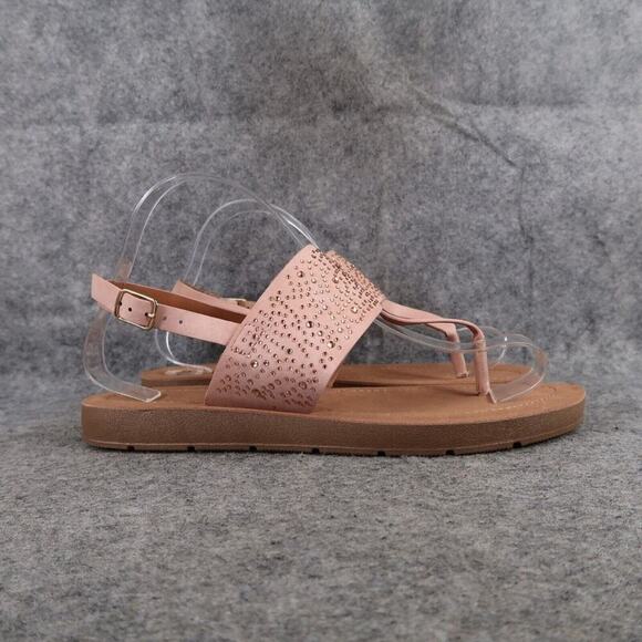 Jessica Carlyle Shoes Womens 7.5 Sandal Fashion Flat Slingback Casual Rhinestone - Picture 2 of 12